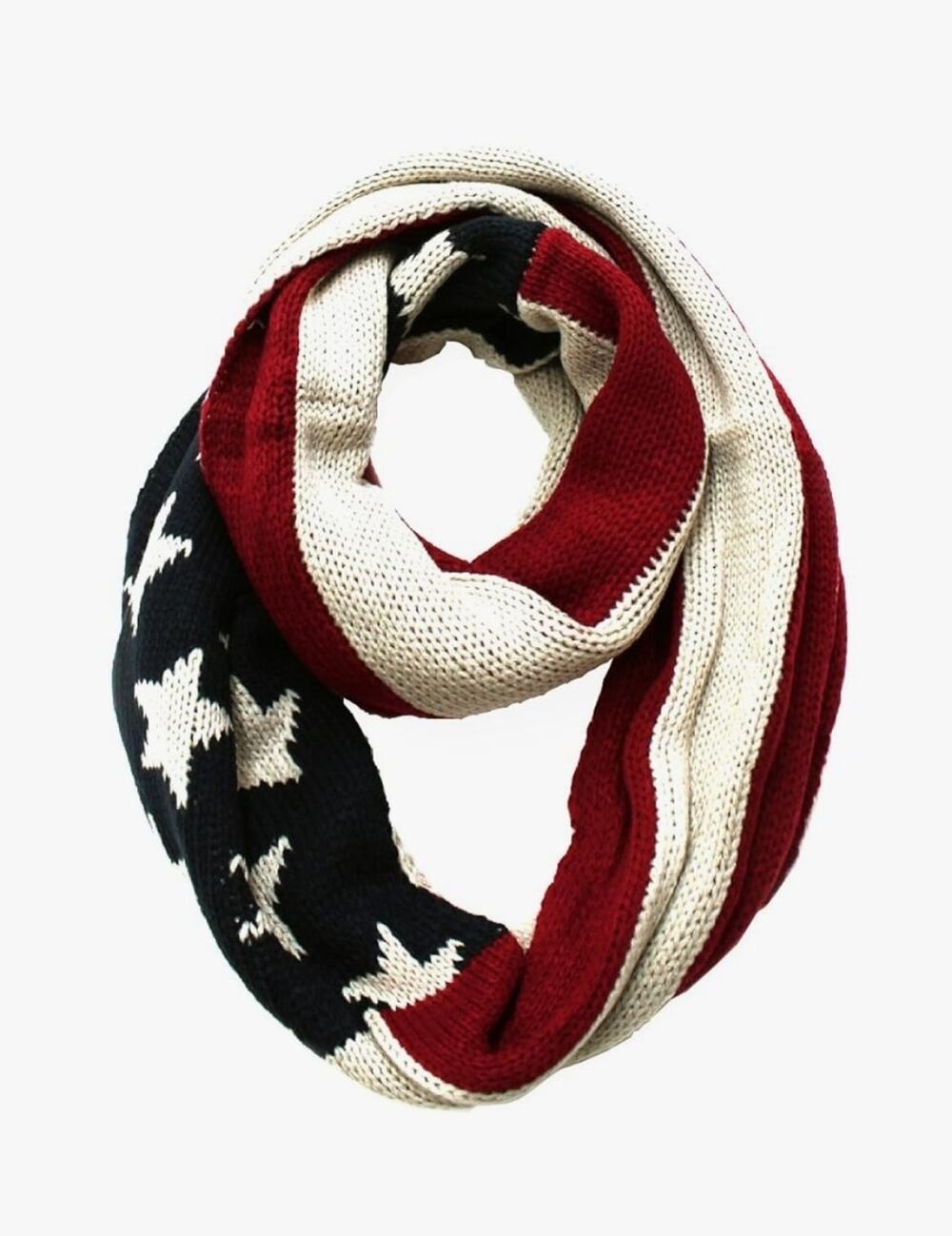 Women's Fashion American Flag Neck Warmer Infinity Scarf USA Patriotic